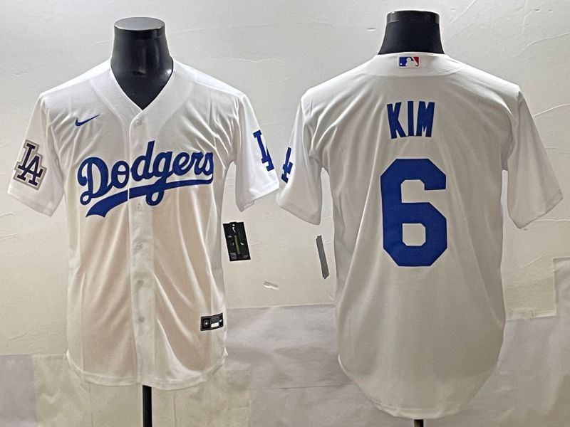 Men 2025 Los Angeles Dodgers #6 H.S.Kim White Game Nike MLB Jersey style 21